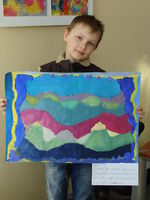 Emīls Niks Mauriņš ar savu darbu Emīls Niks Mauriņš ar savu darbu